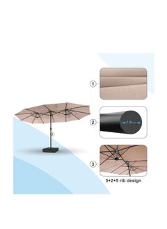 Cool Baby COOLBABY 15ft Double Top Extra Large Parasol with Crank Including Base for Patio Beach  - Image 2