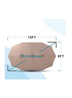 Cool Baby COOLBABY 15ft Double Top Extra Large Parasol with Crank Including Base for Patio Beach  - Image 3