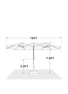Cool Baby COOLBABY 15ft Double Top Extra Large Parasol with Crank Including Base for Patio Beach  - Image 4
