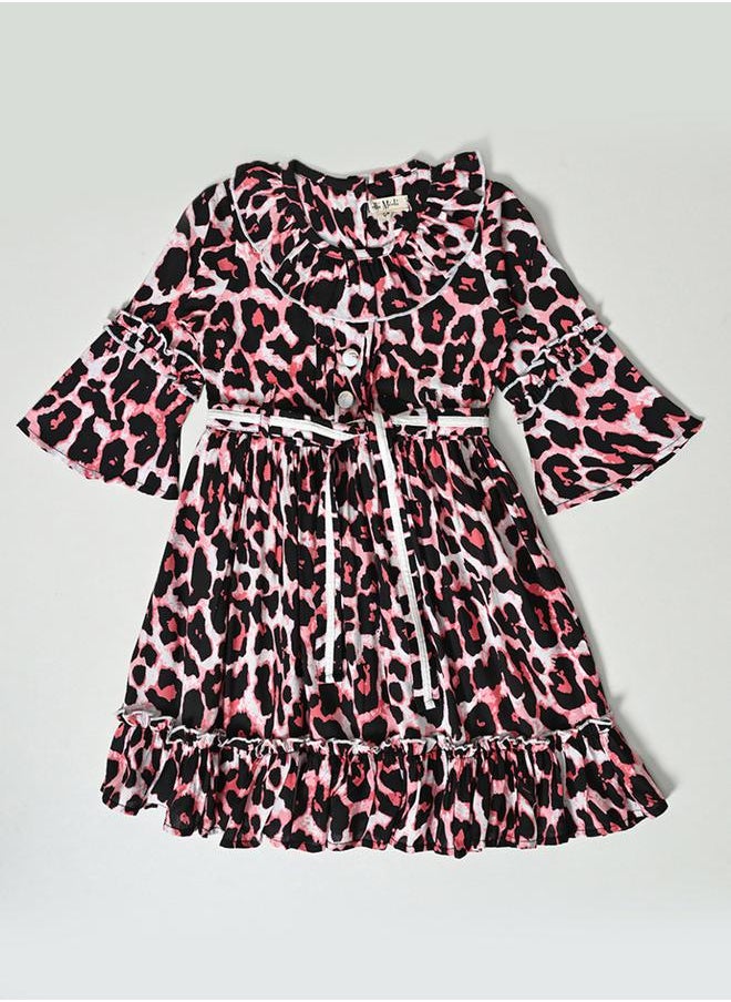 BELLA MODA - All-Over Leopard Print Tiered Dress by Styli - Image 1