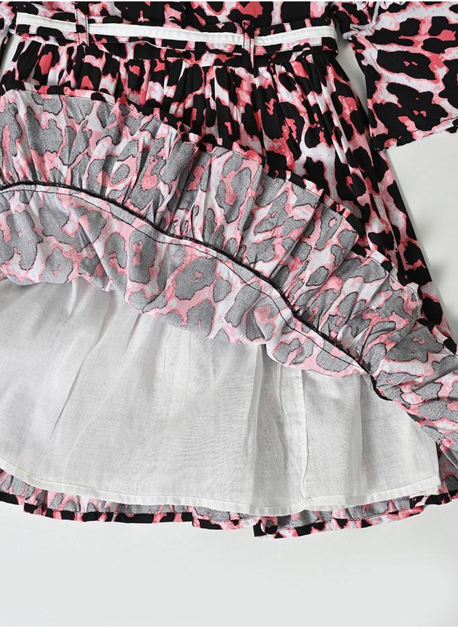 BELLA MODA - All-Over Leopard Print Tiered Dress by Styli - Image 1