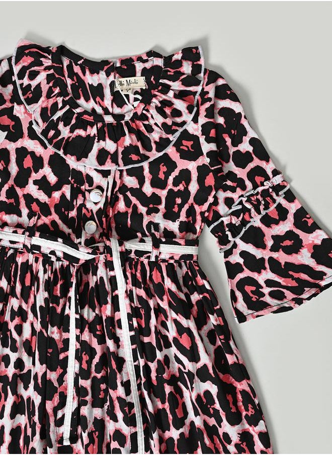 BELLA MODA - All-Over Leopard Print Tiered Dress by Styli - Image 1
