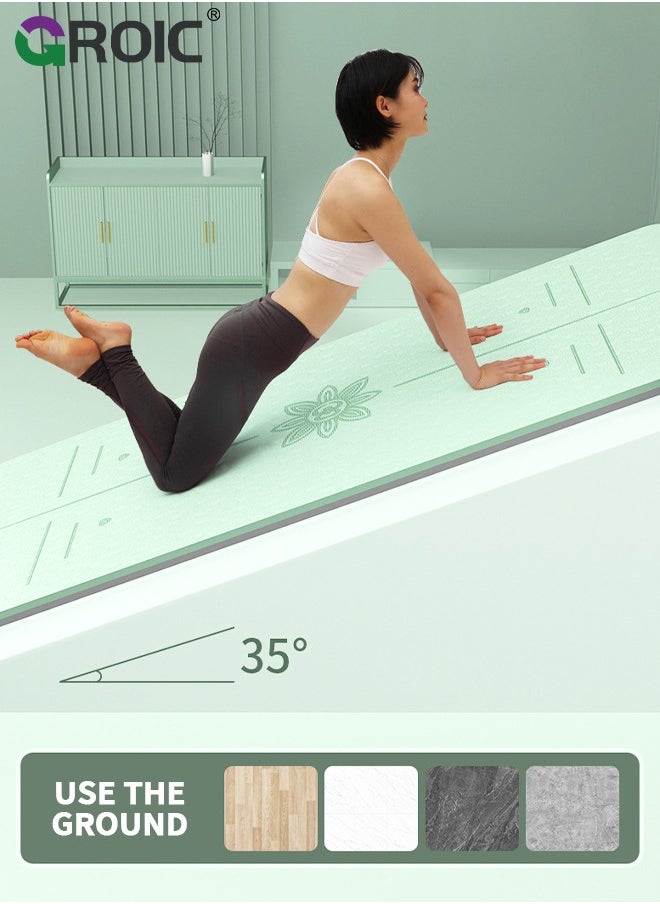 GROIC - Yoga Mat, Extra Wide 72.8"x 31.5" x 0.24" Pilates Fitness Mats with Alignment Marks, Non Slip Fitness Yoga Mats, Exercise Mats for Yoga Pilates Home Floor Workout with Carrying Sling and Storage Bag - Image 1