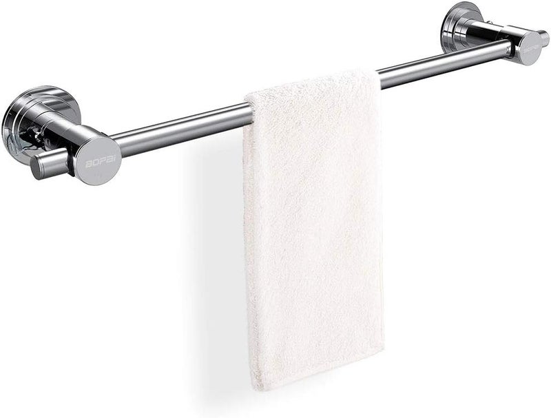 Bopai 24 inch Suction Cup Towel Bar – No Drill, for Smooth Surfaces Only, Chrome - Image 1