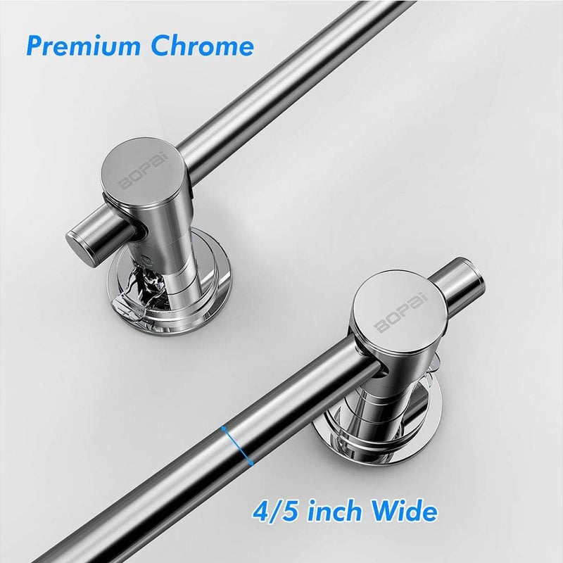 Bopai 24 inch Suction Cup Towel Bar – No Drill, for Smooth Surfaces Only, Chrome - Image 5