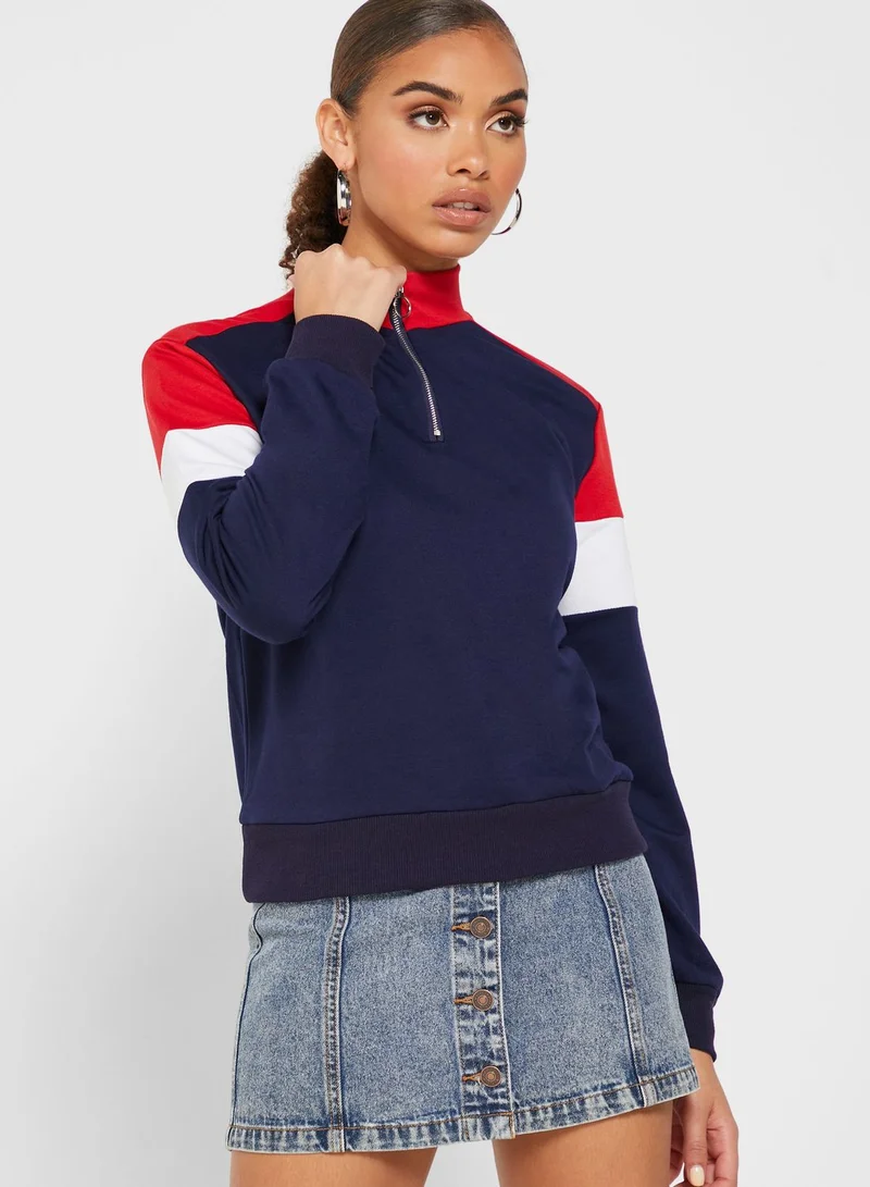 Ginger Colourblock Collared Sweatshirt