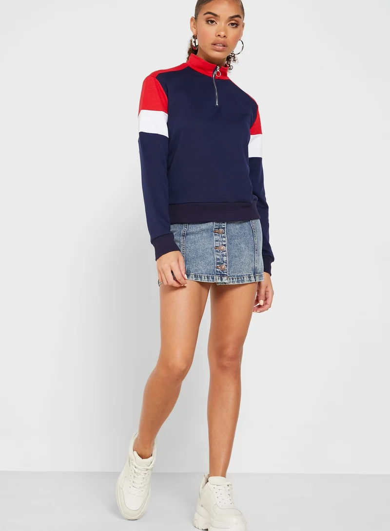 Ginger Colourblock Collared Sweatshirt