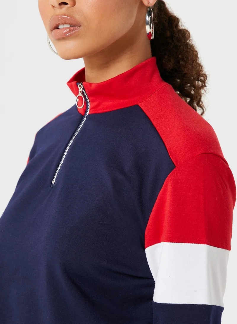 Ginger Colourblock Collared Sweatshirt