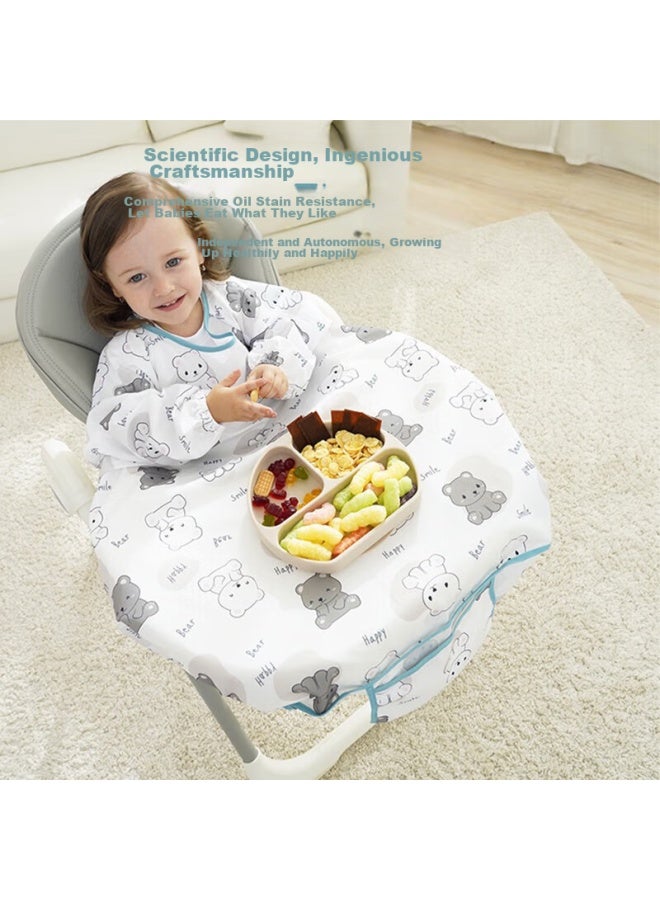 9i9 Children's Dining Cover Chair Set, Waterproof Baby Reverse A, Sleeveless Anti-dirt Splash-proof Bib, A12 Bear - Image 3