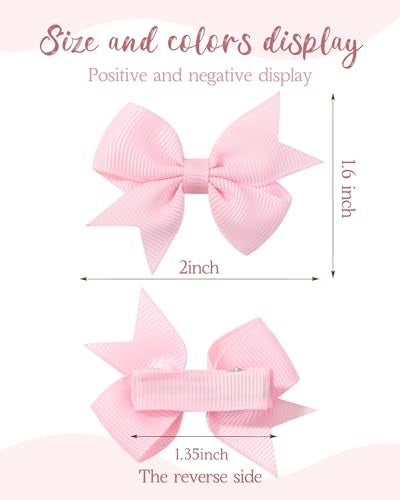 doboi 40PCS 2 Baby Hair Bows Clips Fully Lined Grosgrain Boutique Solid Ribbon Mini Bows for Girls Teens Infants Kids Toddlers Newborn - Image 3