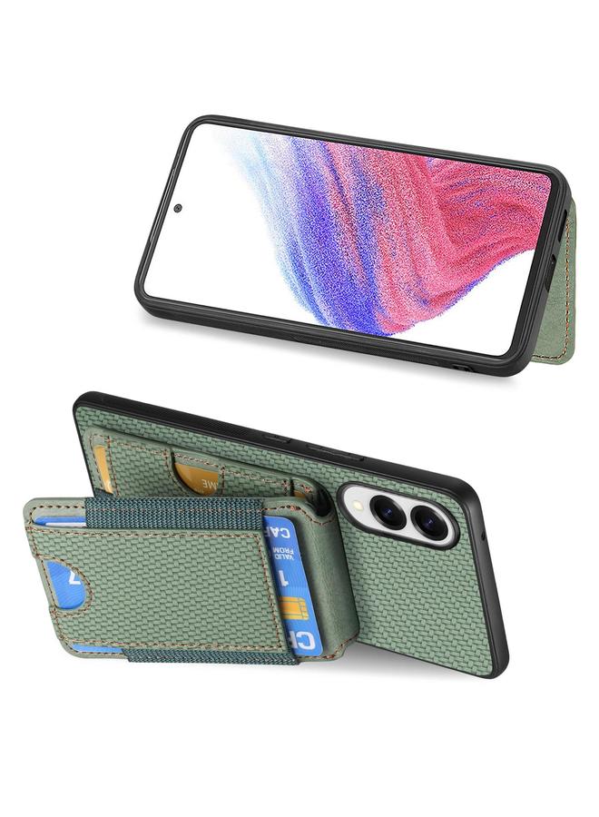 erorex Case For Samsung Galaxy S25 Edge 5G Carbon Fiber Vertical Flip Wallet Stand Phone Case - Image 5