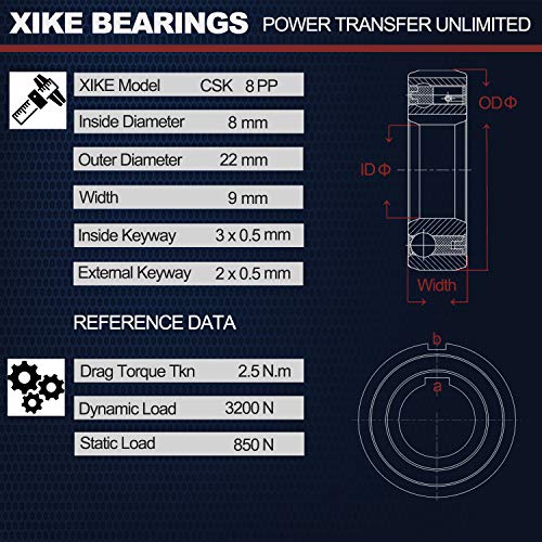 XiKe 1 Pack CSK30PP Bearings 30x62x16mm, One Way Bearing with Keyway Sprag or Clutch Freewheel Backstop. - Image 2
