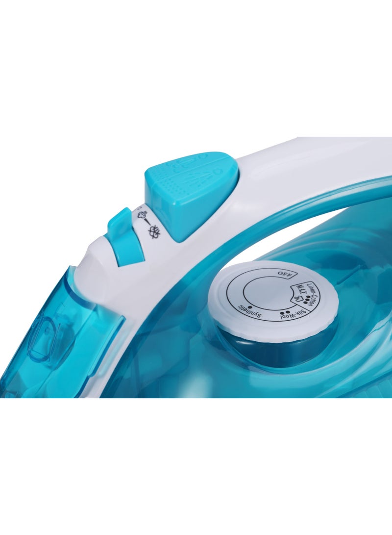 SONASHI Steam Iron with Ceramic Coated Soleplate, 220ML Water Tank, Powerful Steam Burst, Adjustable Thermostat with Spray Iron Feature, Self-Clean Function, For All Types of Fabric, SI-5077N Blue 2000W 220 ml 2000 W SI-5077N Light Blue - Image 4