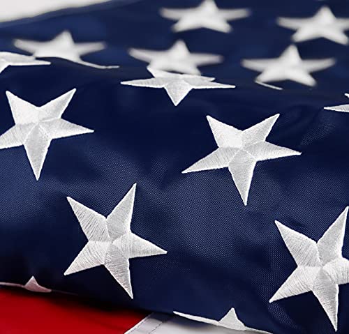 DANF FLAG American Flag 4x6 ft: Long Lasting US Flag, Heavy Duty Nylon, Embroidered Stars, Sewn Stripes, Brass Grommets, UV Protection Perfect for Outdoors! USA Flag - Image 1