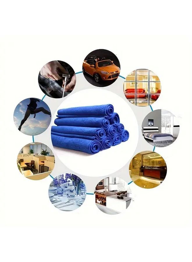 مجموعة مناشف غسيل السيارات من الألياف الدقيقة الزرقاء فائقة النعومة، 3 قطع، مناشف تنظيف ماصة - Image 5
