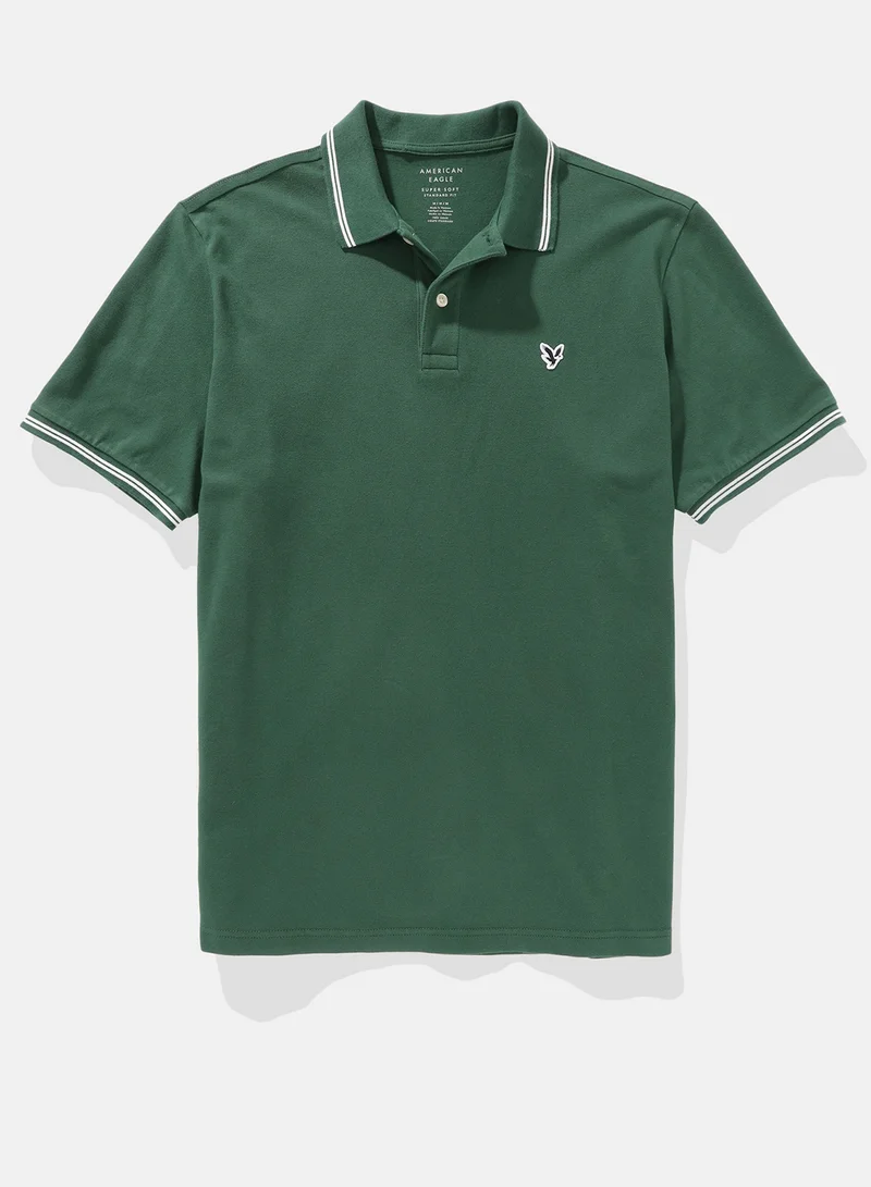 امريكان ايجل Logo Pique Polo Shirt