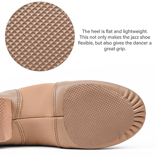 Stelle Jazz Shoes for Girls Boys Leather Unisex Slip-On Dance Shoes (Toddler/Little Kid/Big Kid)(Tan,3ML) - Image 3
