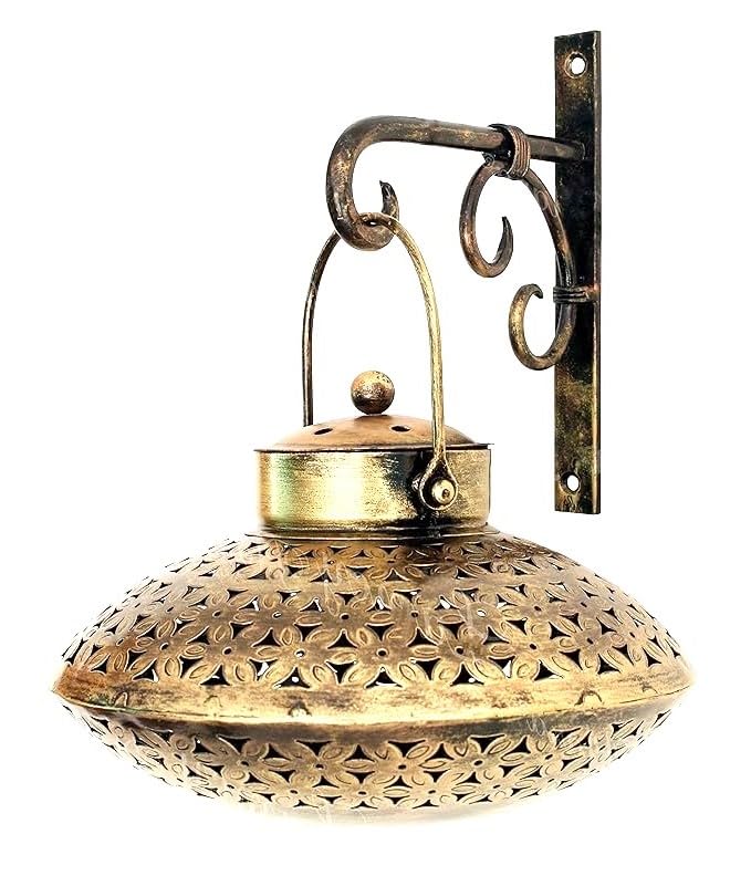 Unique Metal Incense Holder Wall Hanging Dhoop DaniSambarni with Hanger Degchi Hanger