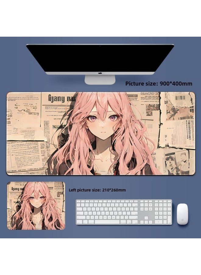 Unlocked Anime Mouse Pad Extra Large Two-Dimensional Gaming Office Keyboard Pad Long Style-Color:60x30cm Thickness 3mm-Pattern:Water Dance Neon Clothes  - Image 2