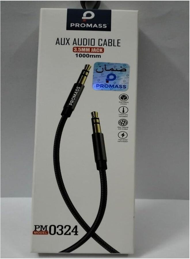 PROMASS Audio Cable 3.5mm Black Jack (Aux) - Image 1