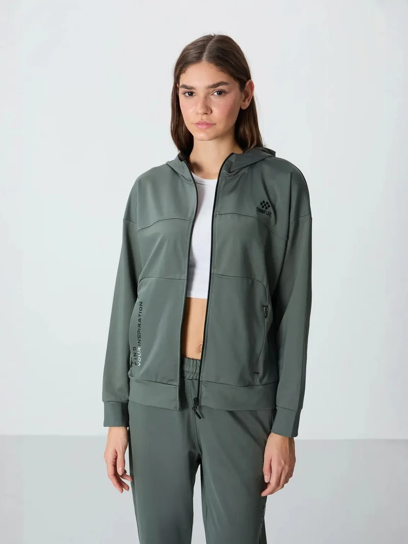 تومي لايف TOMMY Women’s Hooded Zip Sweatshirt And Pants Set