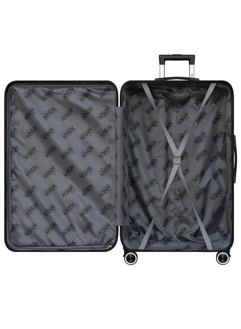MNUK Destiny Checked Luggage | Hardside Soft Handle Trolley with TSA Lock| 360° 4 Wheeler| Large-28 Inch, Blue