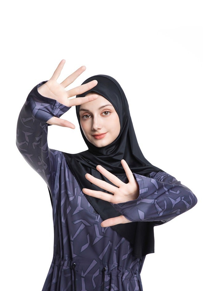 حجاب نسائي محتشم  تصميم يغطي الرقبة بالكامل  نسيج عباية ناعم ومسامي - Image 3