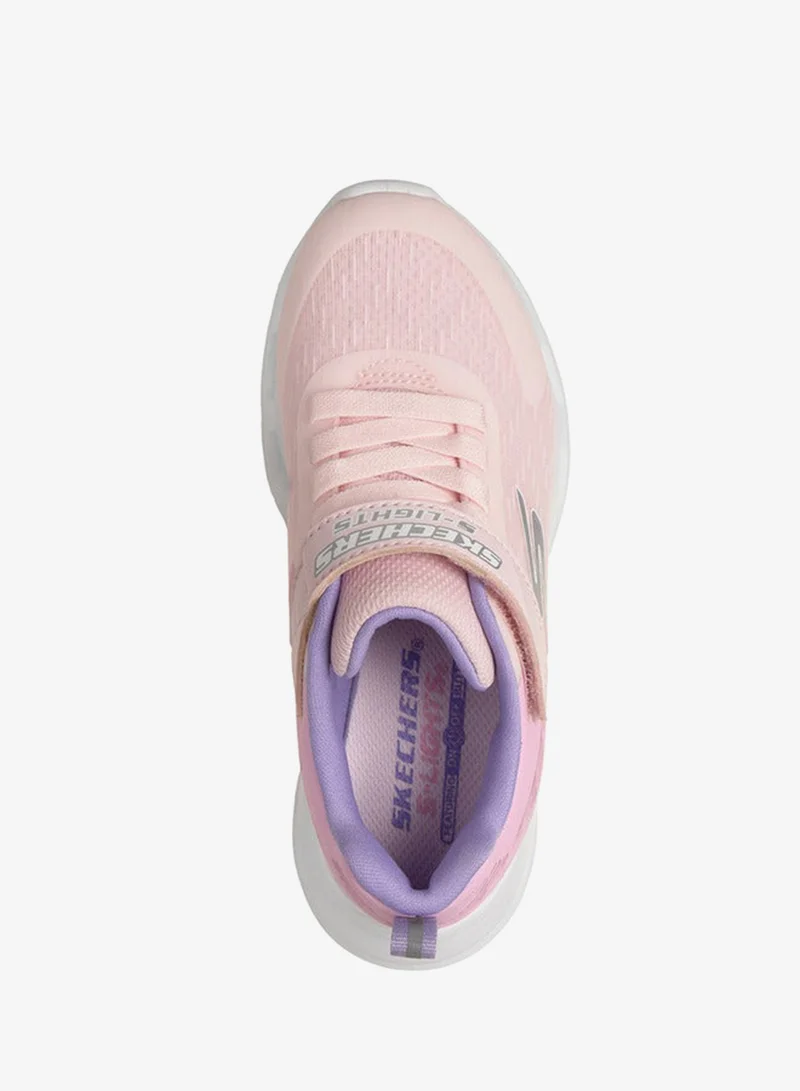 SKECHERS Girls Glide-Step Lights Hook & Loop Sneakers