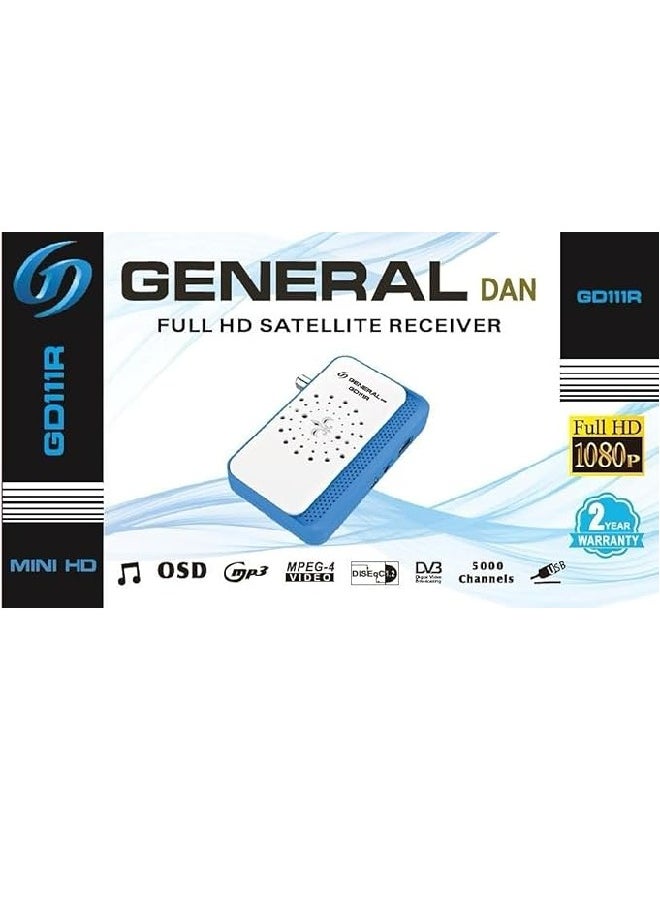 GENERAL DAN - FHD 1080p Satellite Receiver GD111R MPEG-4 Video 5000 Channels - GD111R - Image 1