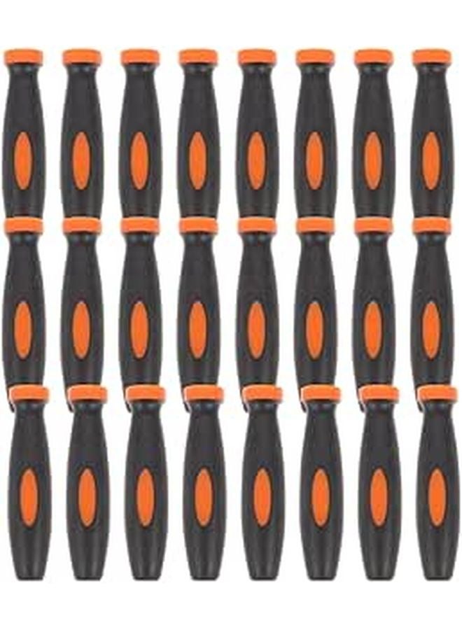 24Pcs 3Mm Dual Color Rubber File Handles Ergonomic Metal Grip Replacement For Woodworking Tools - Image 1