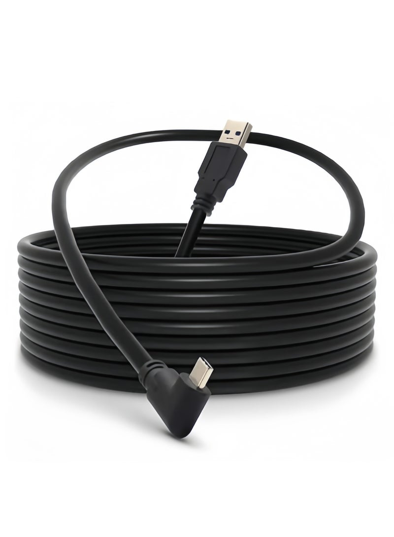 Link Cable for Meta Quest Pro/Oculus Quest 2 Cable for PC Gaming and Charging, High Speed Data Transfer & Fast Charger Cord Angled Type C USB3.2 Gen1 to USB Type A Power Cable (3M Black)  - Image 1