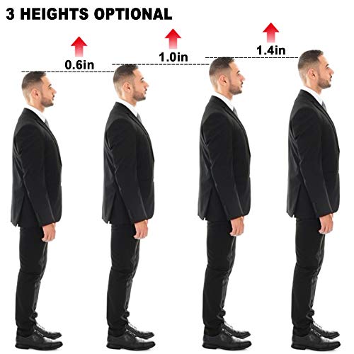 Ailaka 2 Pairs Gel Height Increase Insole, Invisible Heel Lift Inserts, Elastic Shock Absorption Pads 3 Heights for Men & Women - Image 5