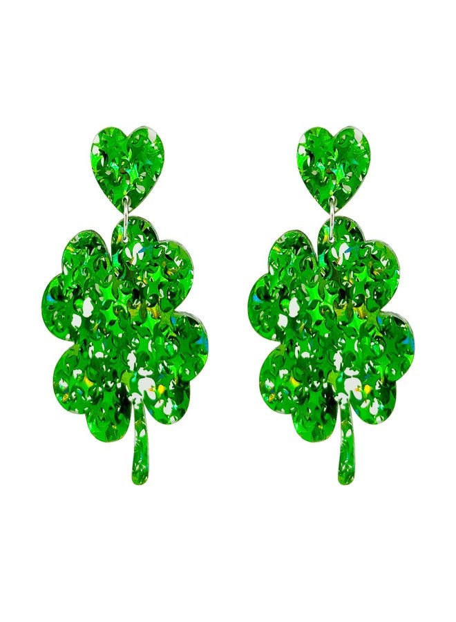 DOLLESS St Patricks Day Earrings Irish Green Hat Clover Dangle Earrings shamrock Holiday Earring for Women (Style-D) - Image 1