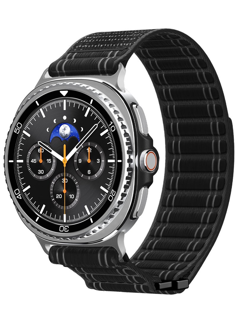 Spigen WBF0 Band for Galaxy Watch 8 series Compatible with Samsung Galaxy Watch 8 Classic 46mm, Galaxy Watch8 44/40mm (2025) Lightweight Fabric Strap - Black - Image 1