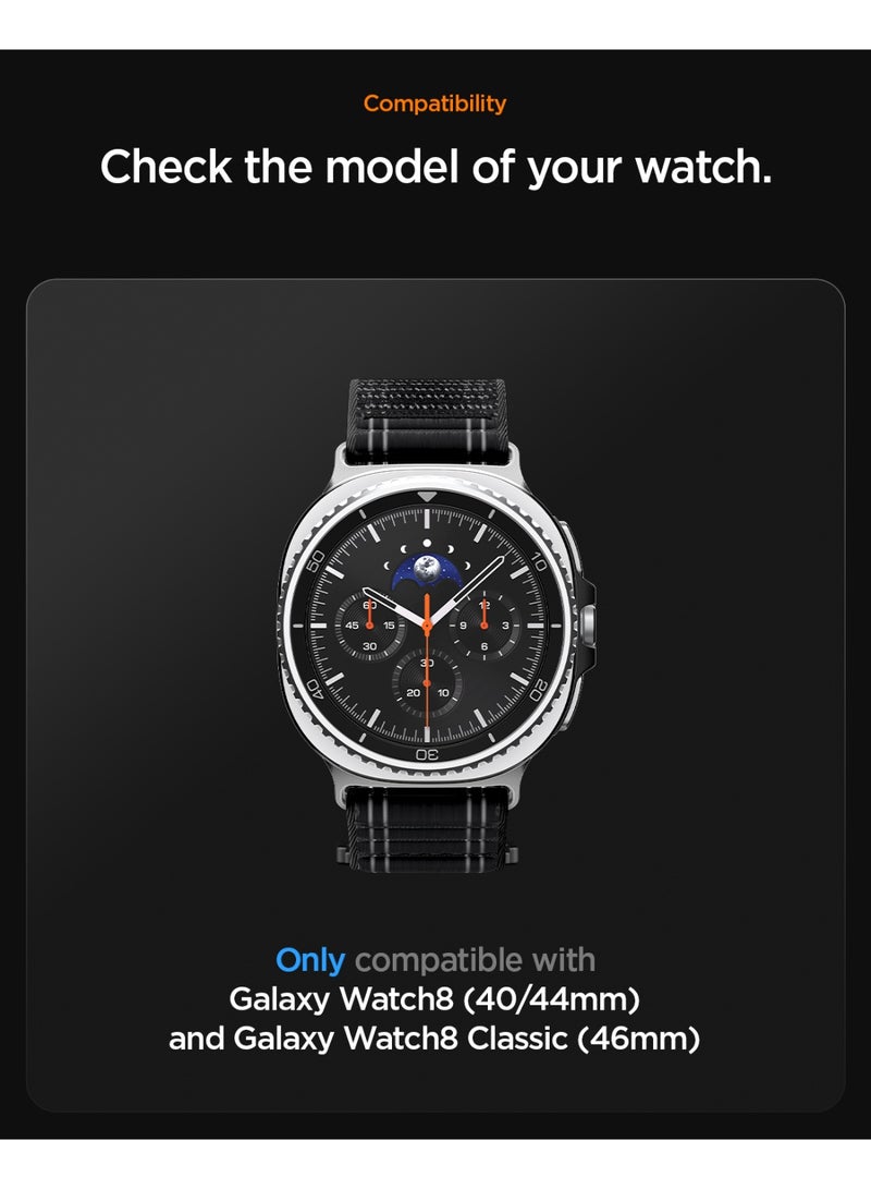 Spigen WBF0 Band for Galaxy Watch 8 series Compatible with Samsung Galaxy Watch 8 Classic 46mm, Galaxy Watch8 44/40mm (2025) Lightweight Fabric Strap - Black - Image 2