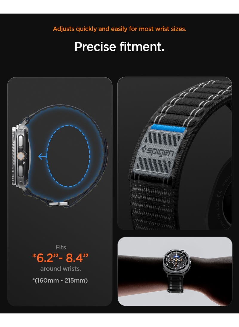 Spigen WBF0 Band for Galaxy Watch 8 series Compatible with Samsung Galaxy Watch 8 Classic 46mm, Galaxy Watch8 44/40mm (2025) Lightweight Fabric Strap - Black - Image 4