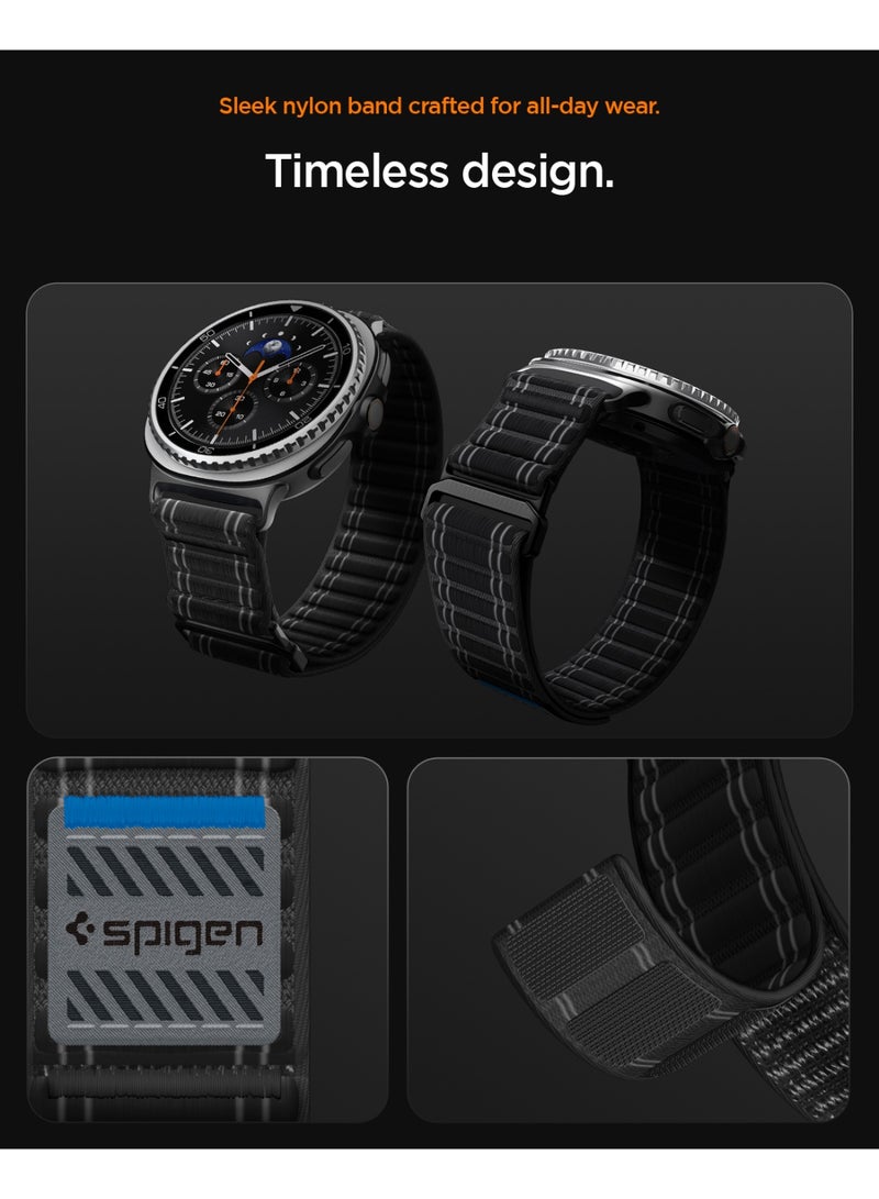 Spigen WBF0 Band for Galaxy Watch 8 series Compatible with Samsung Galaxy Watch 8 Classic 46mm, Galaxy Watch8 44/40mm (2025) Lightweight Fabric Strap - Black - Image 5