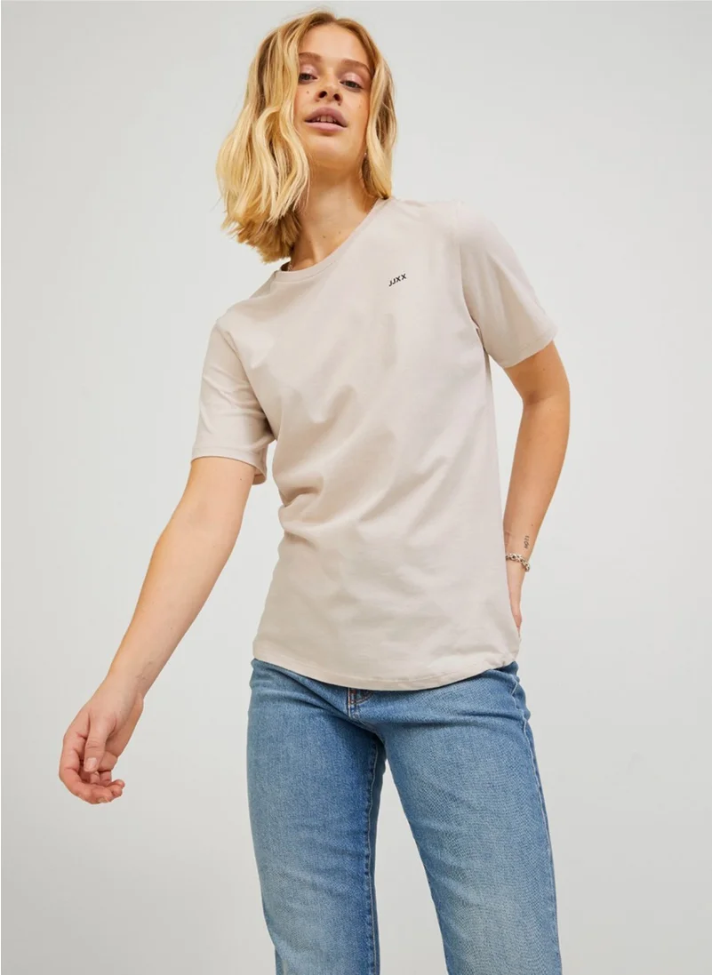 جاي جاي اكس اكس Crew Neck Cream Women's T-Shirt 12206974