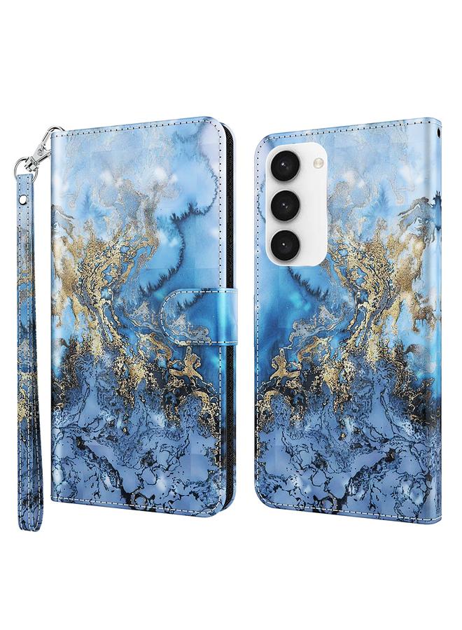 اس-توب جراب لهاتف Samsung Galaxy S24 5G بنمط رسم ثلاثي الأبعاد، جراب هاتف جلدي قابل للطي - Image 1