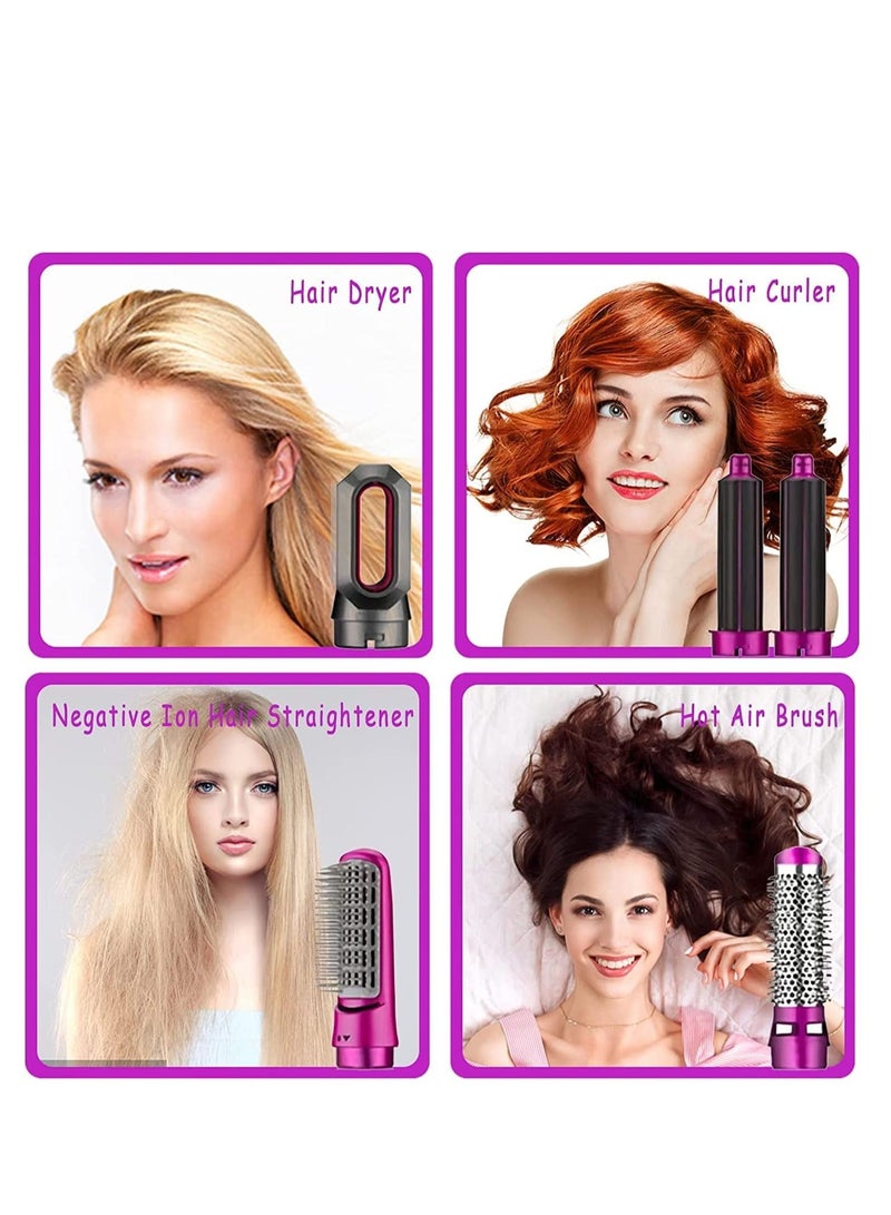 5 in1 Hot Air Brush, One-Step Hair Styling Tools Electric Hair Hot Brush, Muti-Styler for Straightener, Curling Drying - Image 2