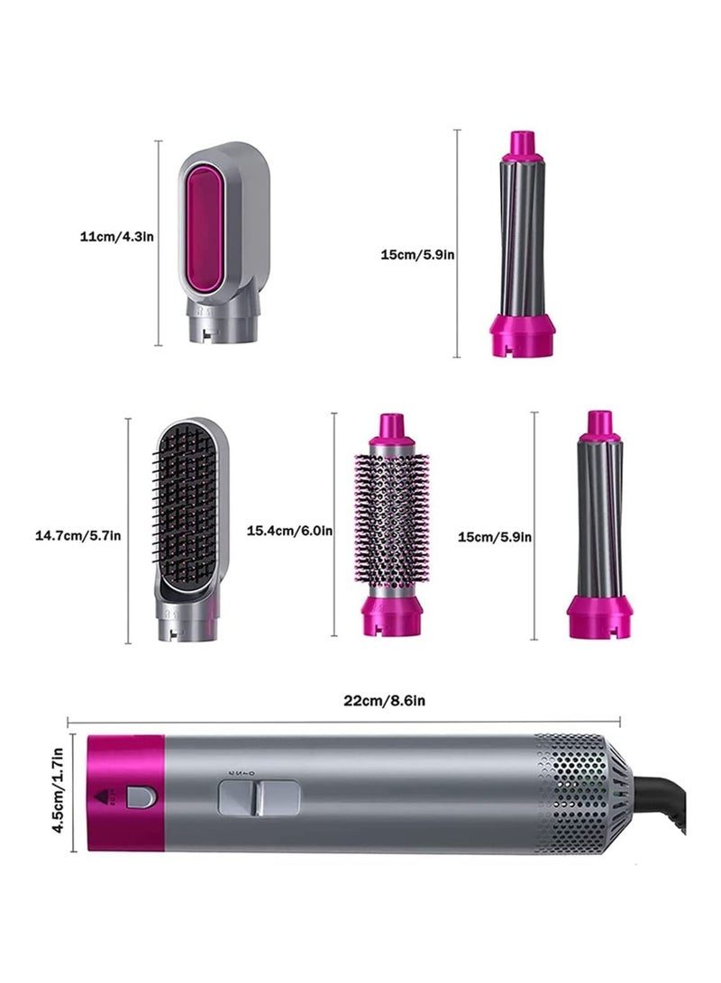 5 in1 Hot Air Brush, One-Step Hair Styling Tools Electric Hair Hot Brush, Muti-Styler for Straightener, Curling Drying - Image 5