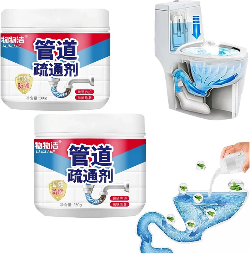 klarako Pipeline Dredging Agent - Update Pipe Dredge Agent, Powerful Sink And Drain Cleaner, Pipe Dredge Powder for Kitchen Toilet Pipeline Quick Cleaning Tool (2pc) - Image 1