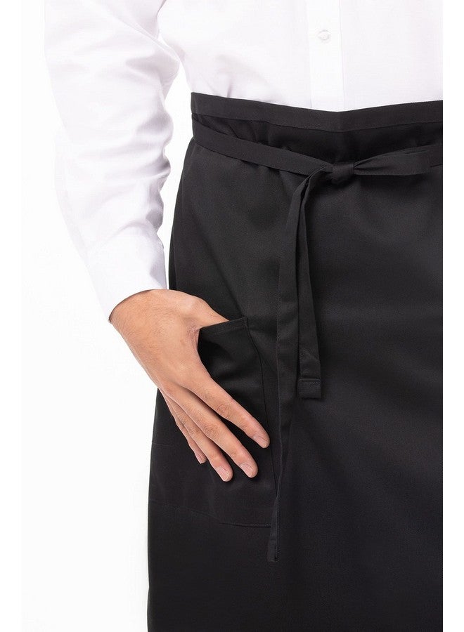 Chef Works Unisex Two Pocket Bistro Apron, Black, One Size - Image 3