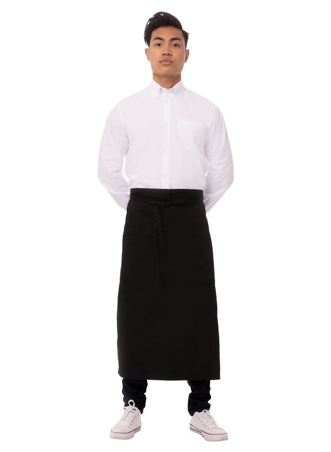 Chef Works Unisex Two Pocket Bistro Apron, Black, One Size - Image 1
