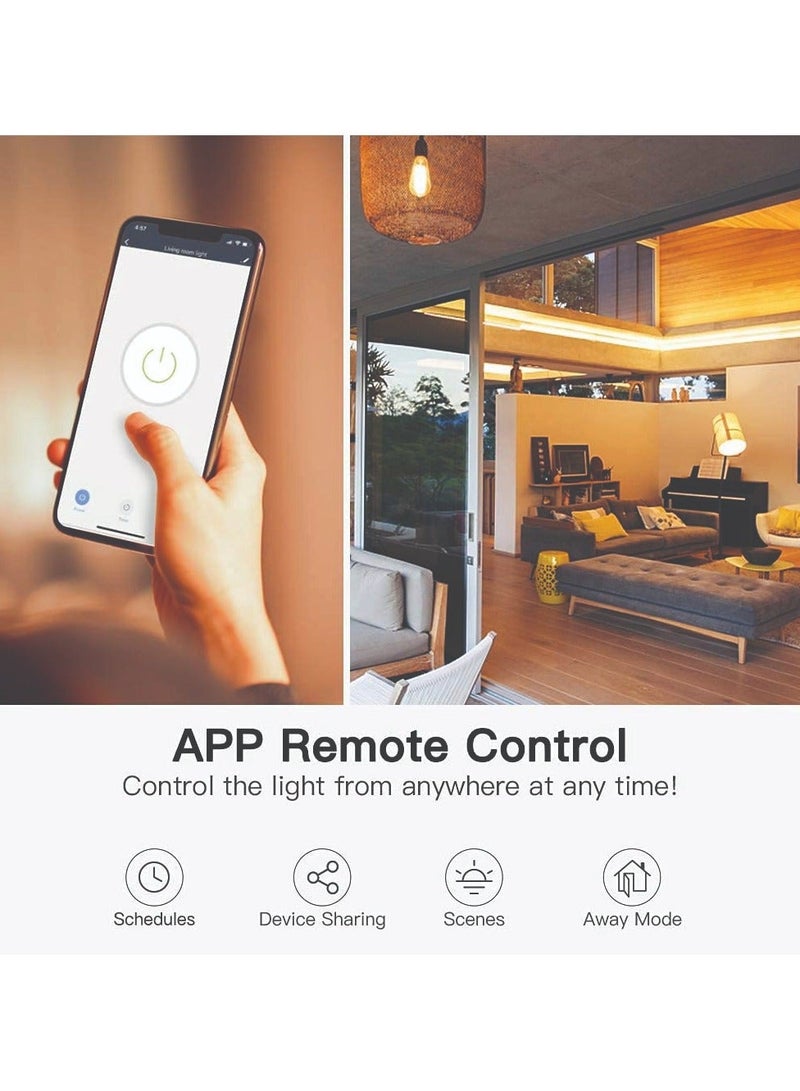 SASKA Smart Tuya Wifi Touch Light Switch (SJ-A1) Smartlife App Remote Control, Timing Function Voice Control Compatible with Google Home - No Neutral No Hub Needed (2 Gang, White) - Image 3