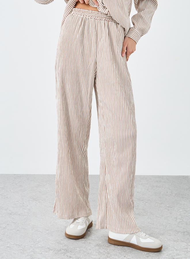 Styli Women Striped Shirt and Pants Co-Ords - Image 4