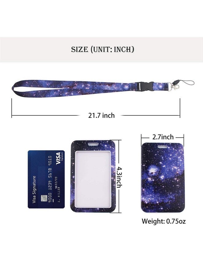 DMLSKY Galaxy Lanyard With Id Badge Holder For Women Teen Girls, Charm Hard Shell Card Case Name Badge Fabric Neck Detachable Lanyard For Work - Image 5