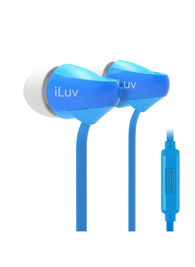 ILUV PPMINTSBL Peppermint Talk In-Ear Earbuds with Microphone (Blue) - Image 1