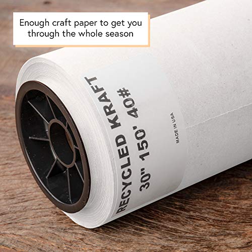 DIY CREW White Kraft Paper Roll - 30 Inch x 150 Feet - USA Made - Recycled Material - Wrapping Paper - Ideal for Packing, Shipping, Packaging, Bulletin Board, Arts & Crafts, Banner, Table Covering - Image 4