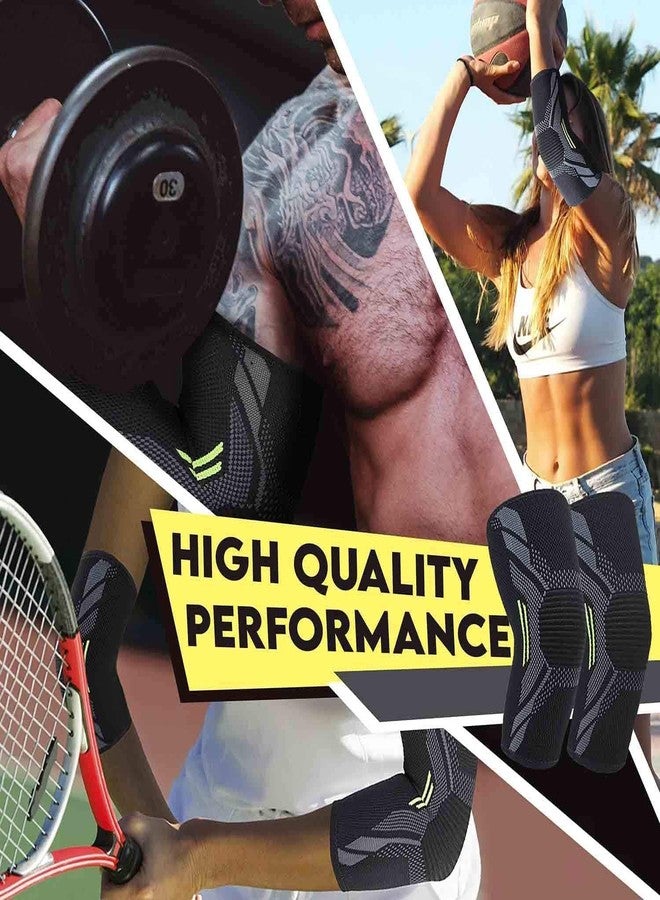 GymWar Elbow Support For Gym 1pc Elbow Band For Pain Relief Tennis Elbow Band For Men & Women Tennis Elbow Support For Badminton Cricket & Sports (Black) (L) - Image 2